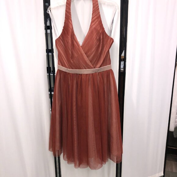 Size 6 Knee-Length Bridesmaid Burnt Orange Persismmon Rust Cayenne Vintage - Picture 4 of 9